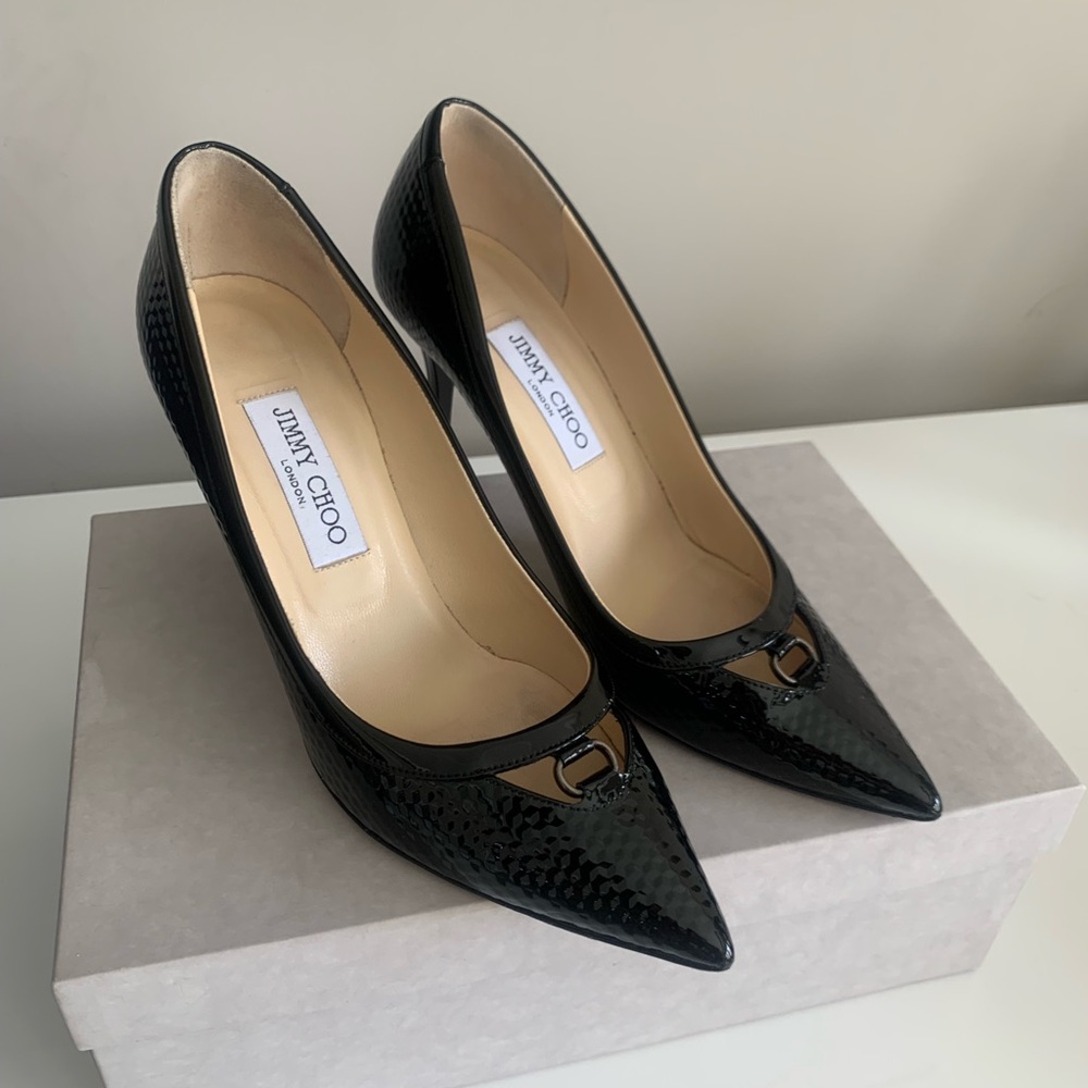 Jimmy Choo Black Patent Hype Pumps Size 39